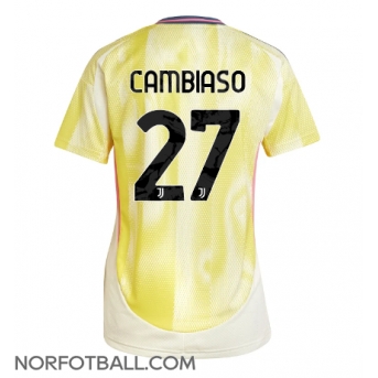 Billige Fotballdrakt Juventus Andrea Cambiaso #27 Replika Bortedrakt Dame 2024-25 Kortermet